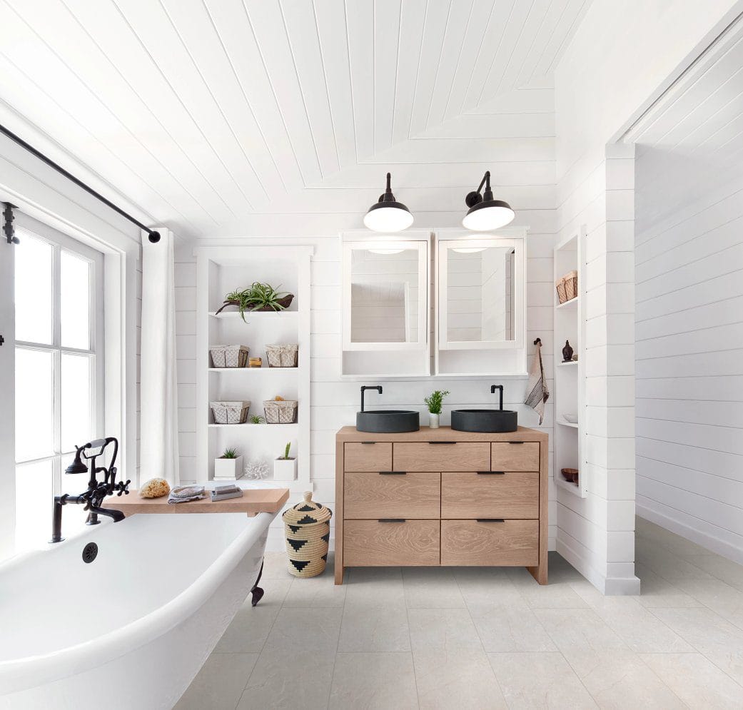 COREtec VV870 COREtec Tile Serena Limestone Coretec 2 Luxury Vinyl Tile - VV870 COREtec Tile Serena Limestone | Giant Commercial Flooring